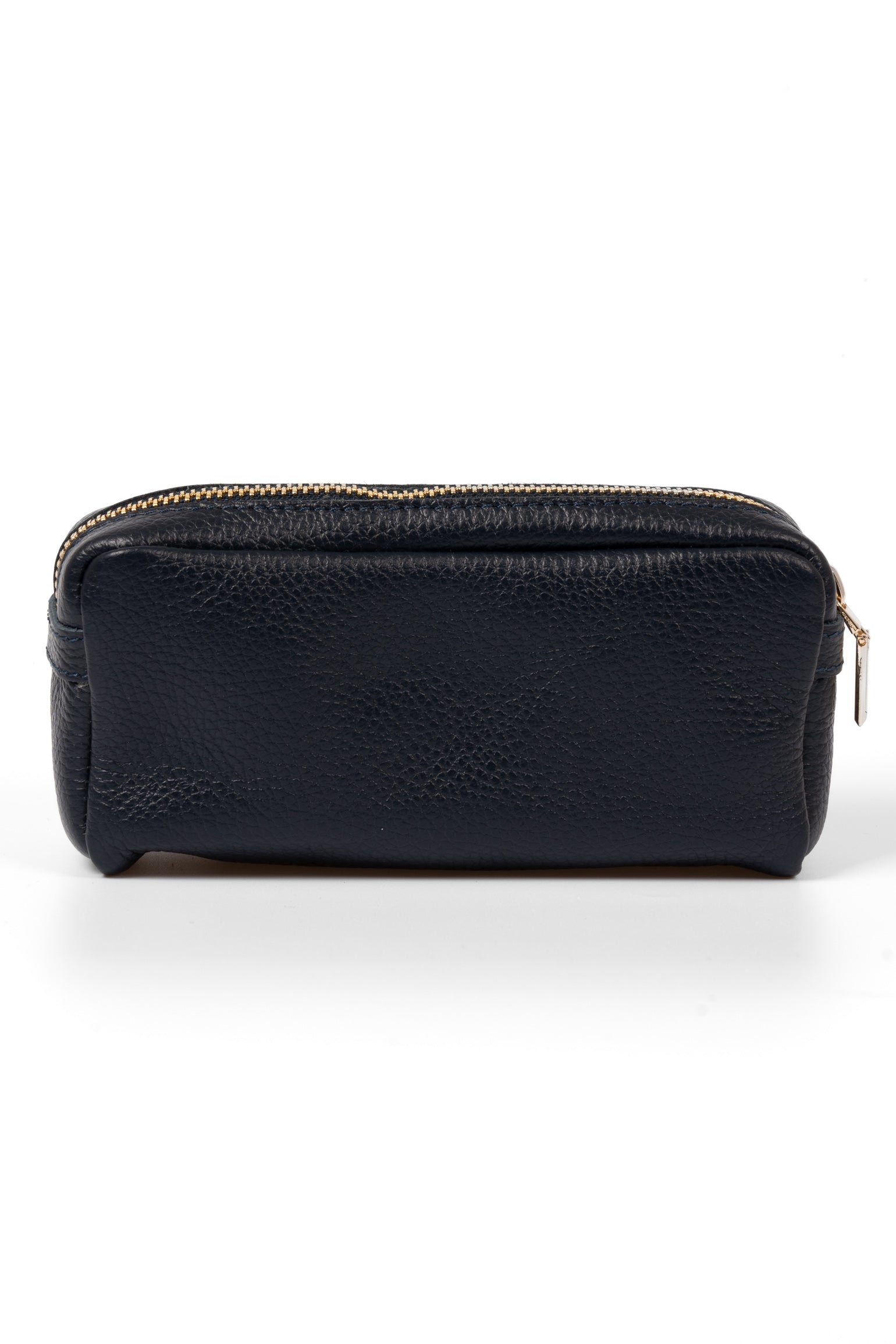 Navy Blue Italian Leather Cosmetic Bag, Image 3 of 3