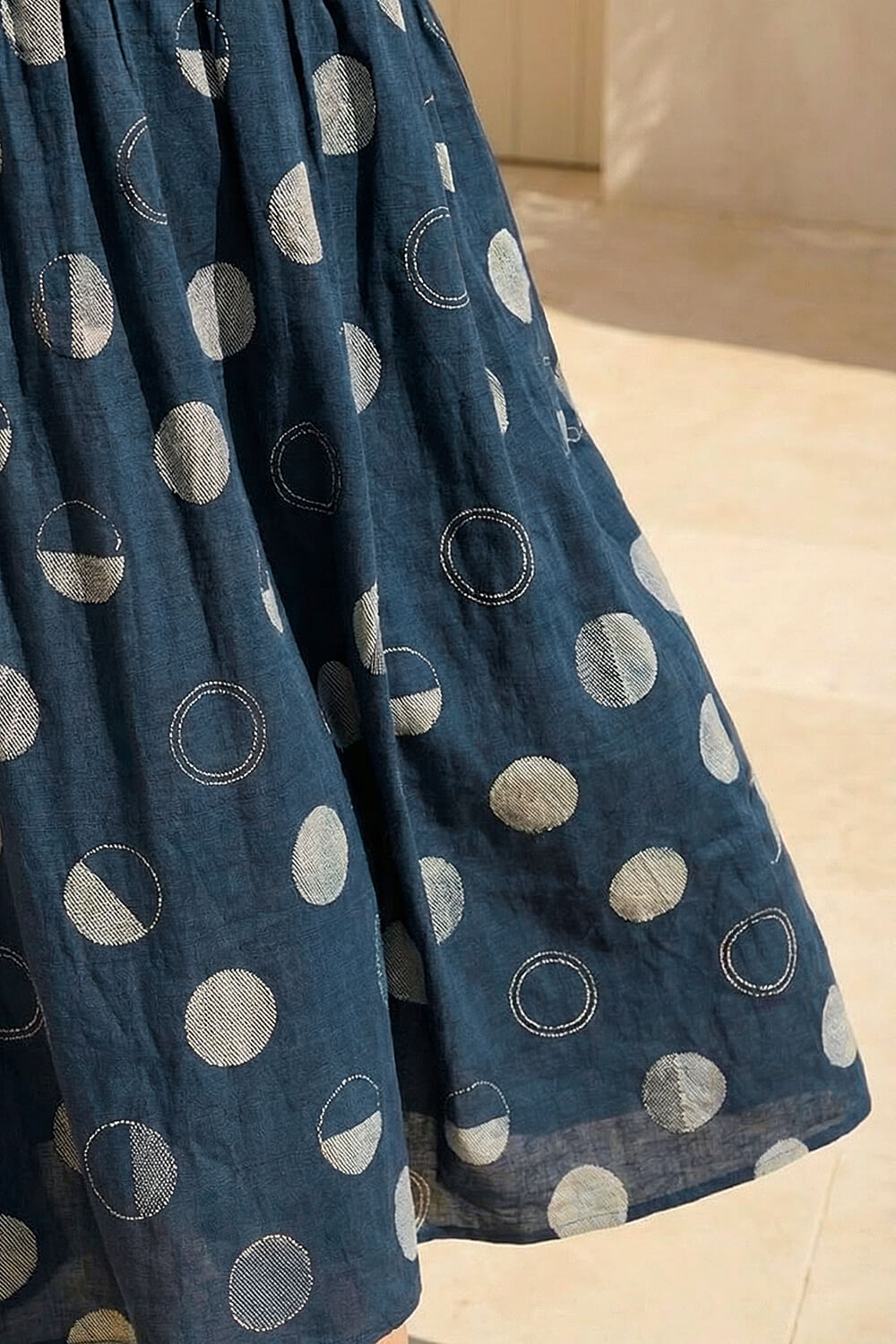Navy Curve Asymmetric Waist Midi Dress, Image 5 of 4