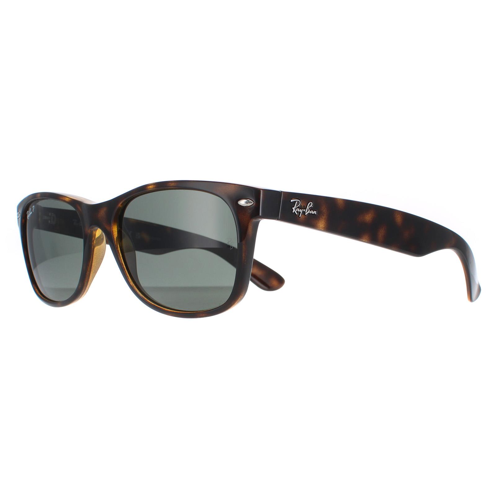 Brown Ray-Ban Brown Rectangle Tortoise Green Polarized Sunglasses, Image 2 of 4