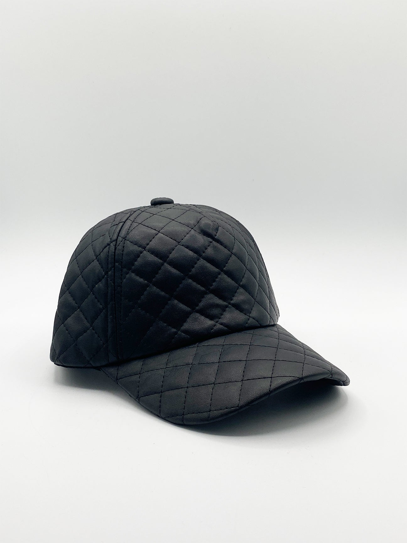 Black SVNX Black Quilted Cap, Image 2 of 4