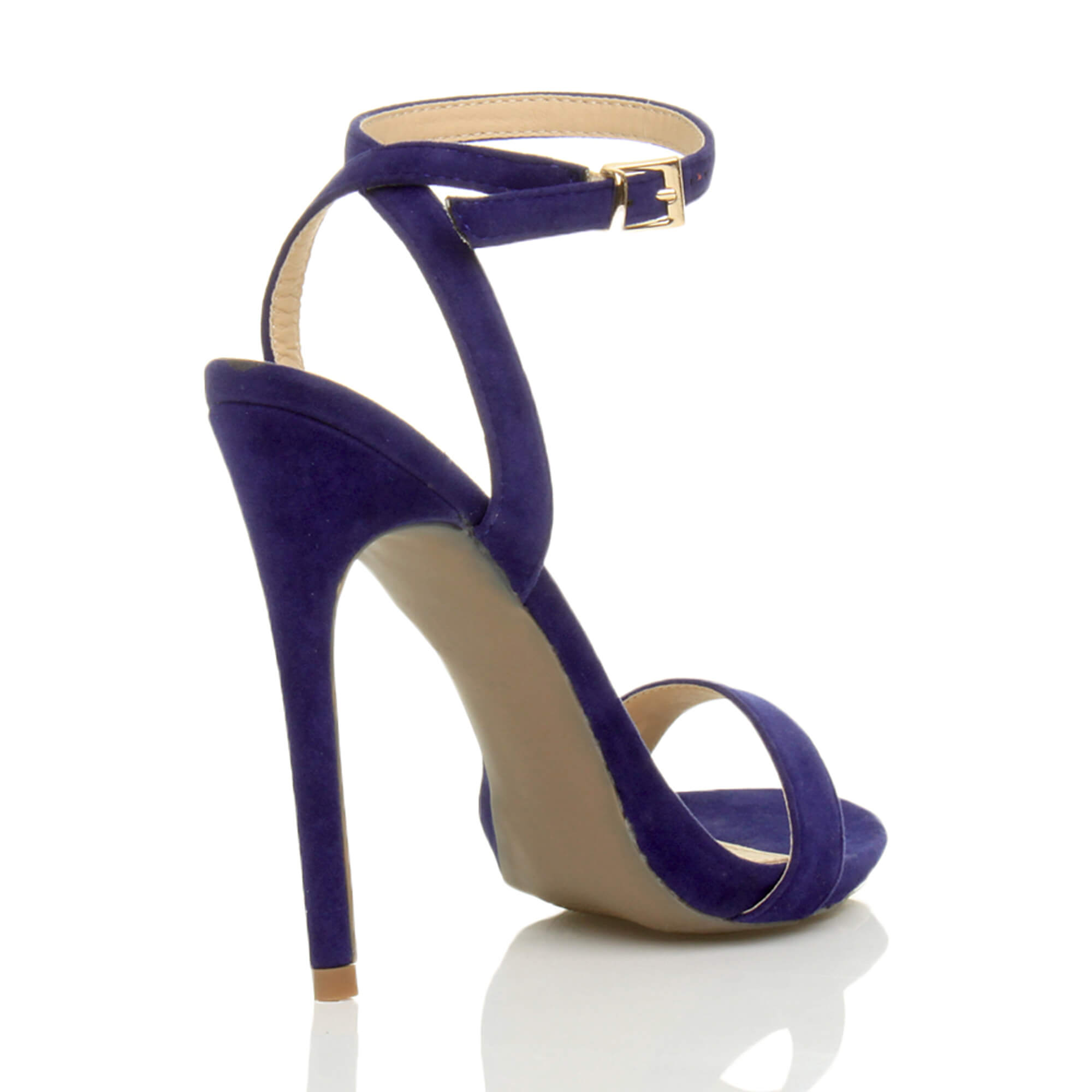 Royal Blue AJVANI Royal Blue High Heel Ankle Strap Barely There Sandals, Image 4 of 6