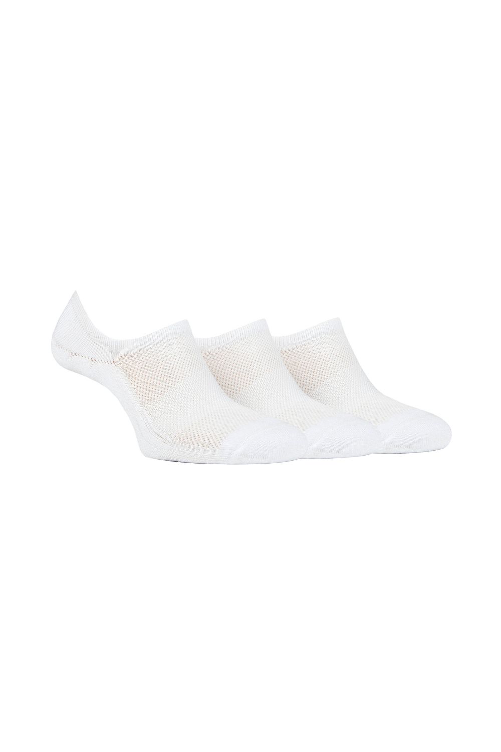 White 3 Pack Bamboo No Show Socks, Image 1 of 3