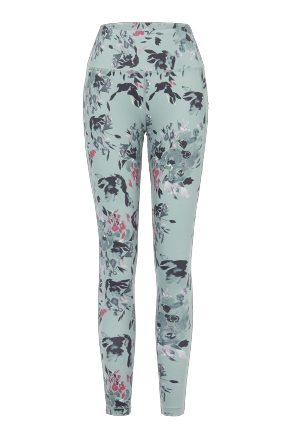 Pale Green Influential II Floral Leggings, Image 1 of 3