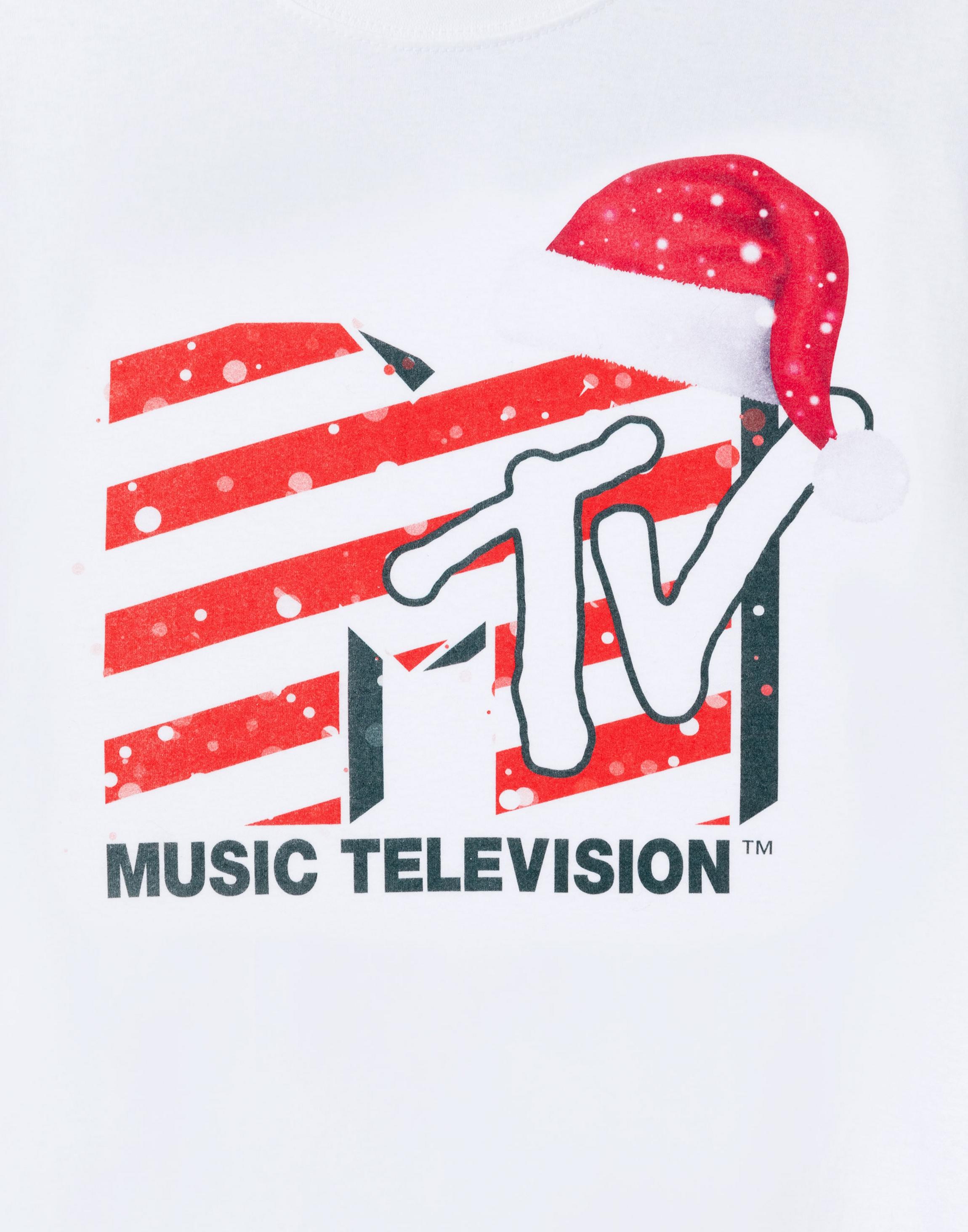 White MTV Santa Hat T-Shirt, Image 2 of 6