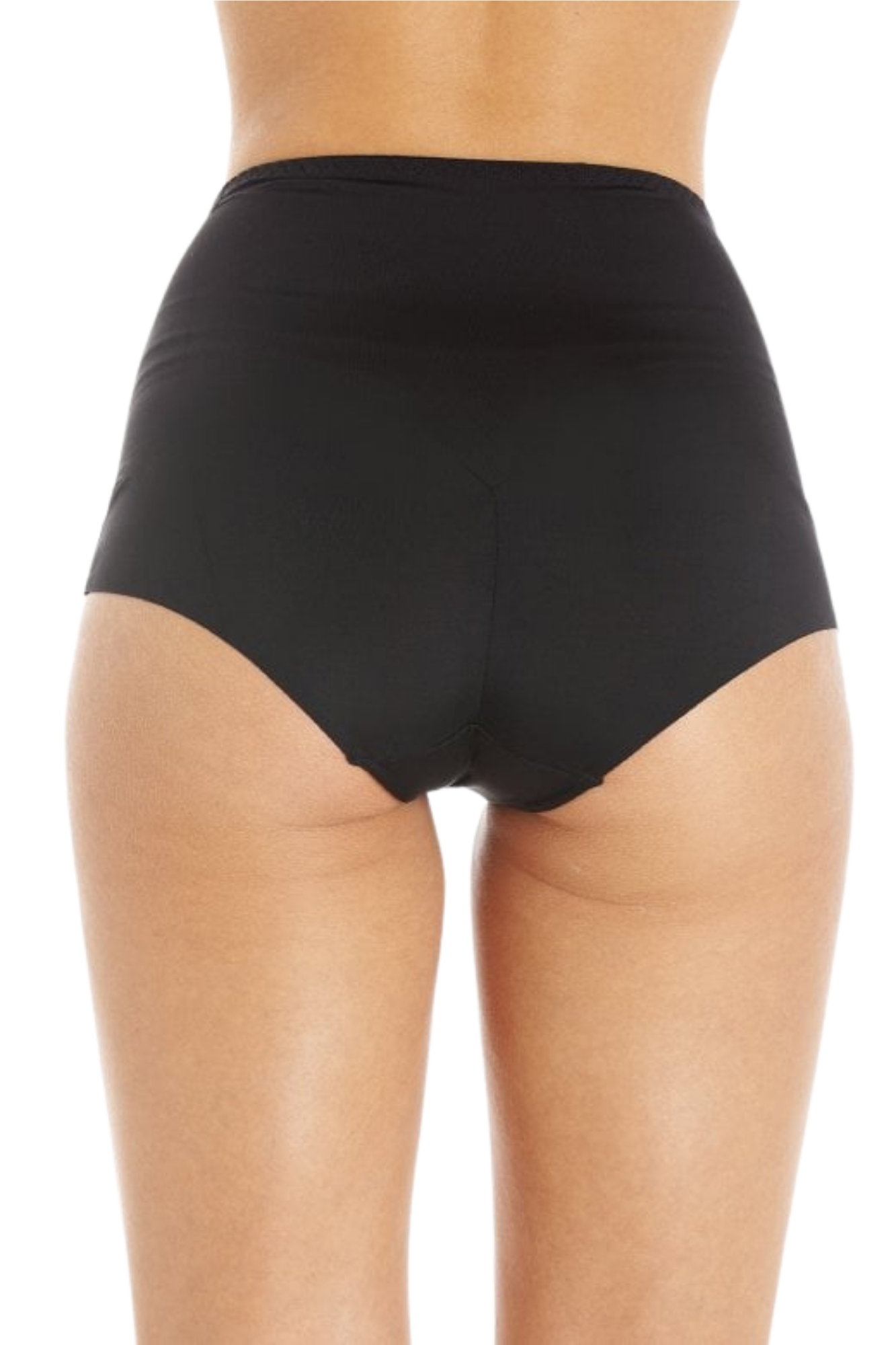 Black High Waist Seamless Floral Briefs, Image 3 of 4