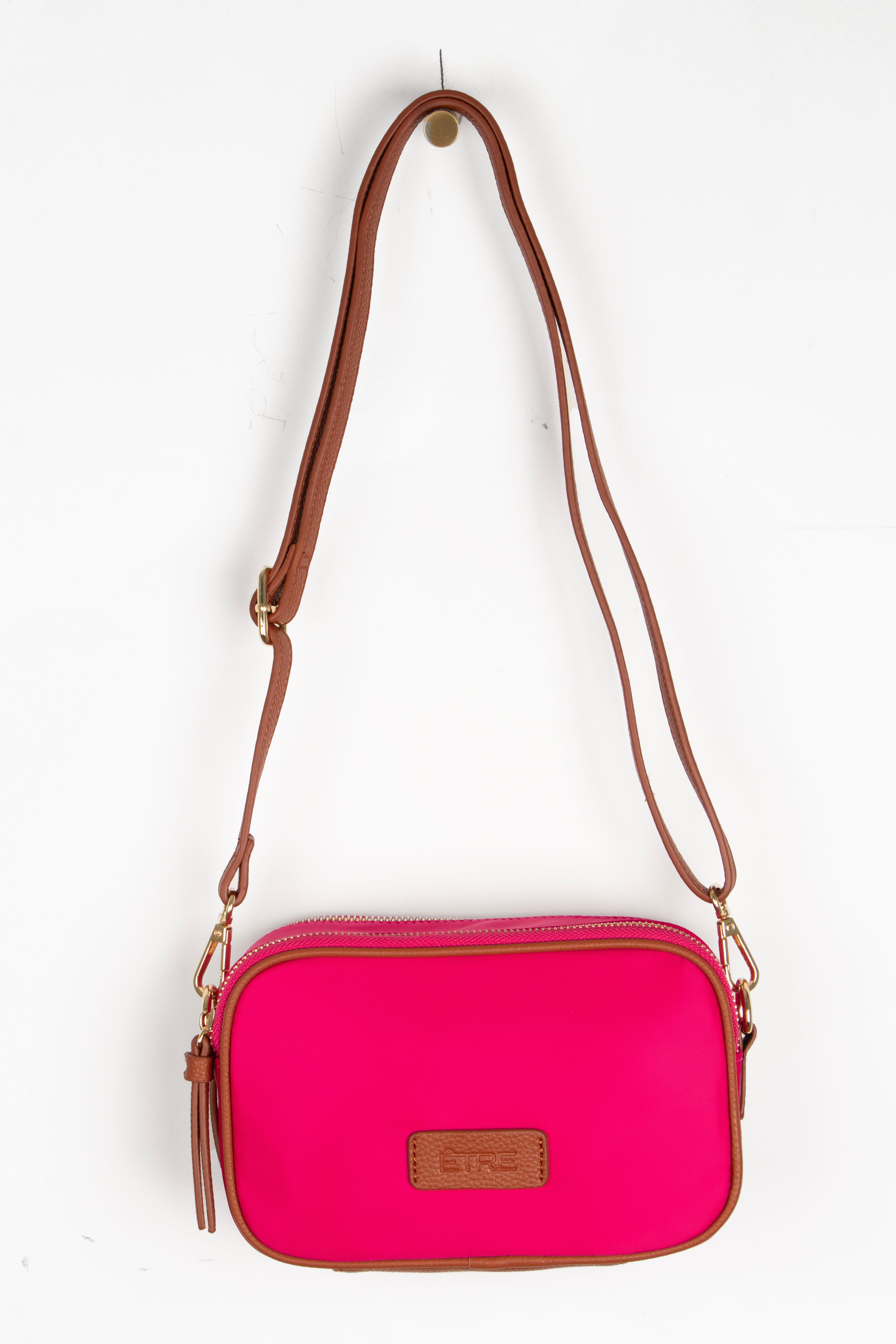 Pink Plain Crossbody Camera Bag