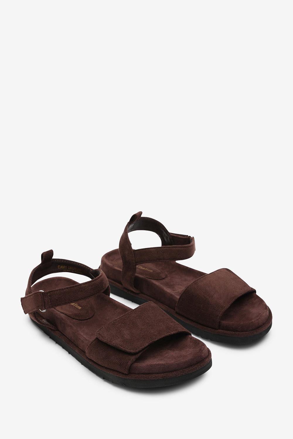 Dark Brown Corfu Velcro Double Strap Footbed Sandals, Image 4 of 6