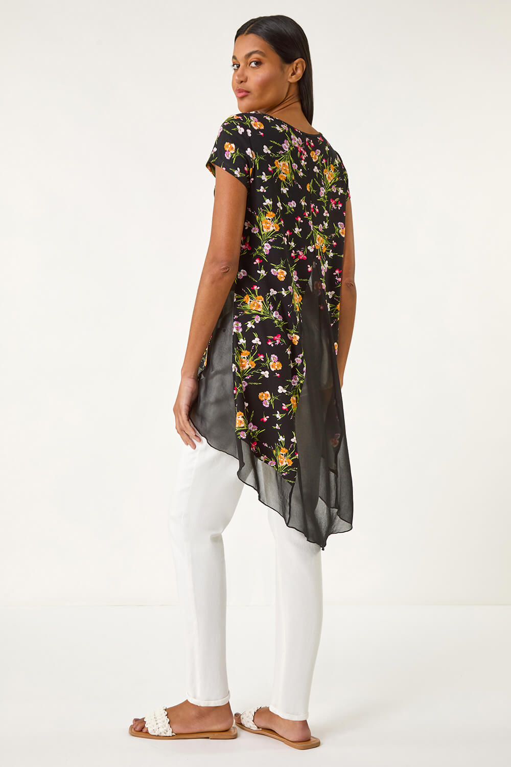 Blouse Grande Taille Hollywood Diva Boutique – 2X, Imprimé Floral, Manches Découpées