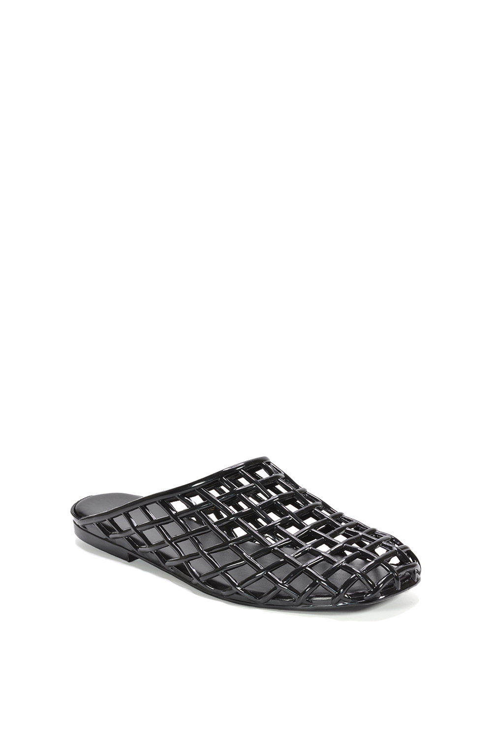 Black XY LONDON Black 'Opera' Slip On Cage Jelly Mule Flat Summer Sandals, Image 2 of 5