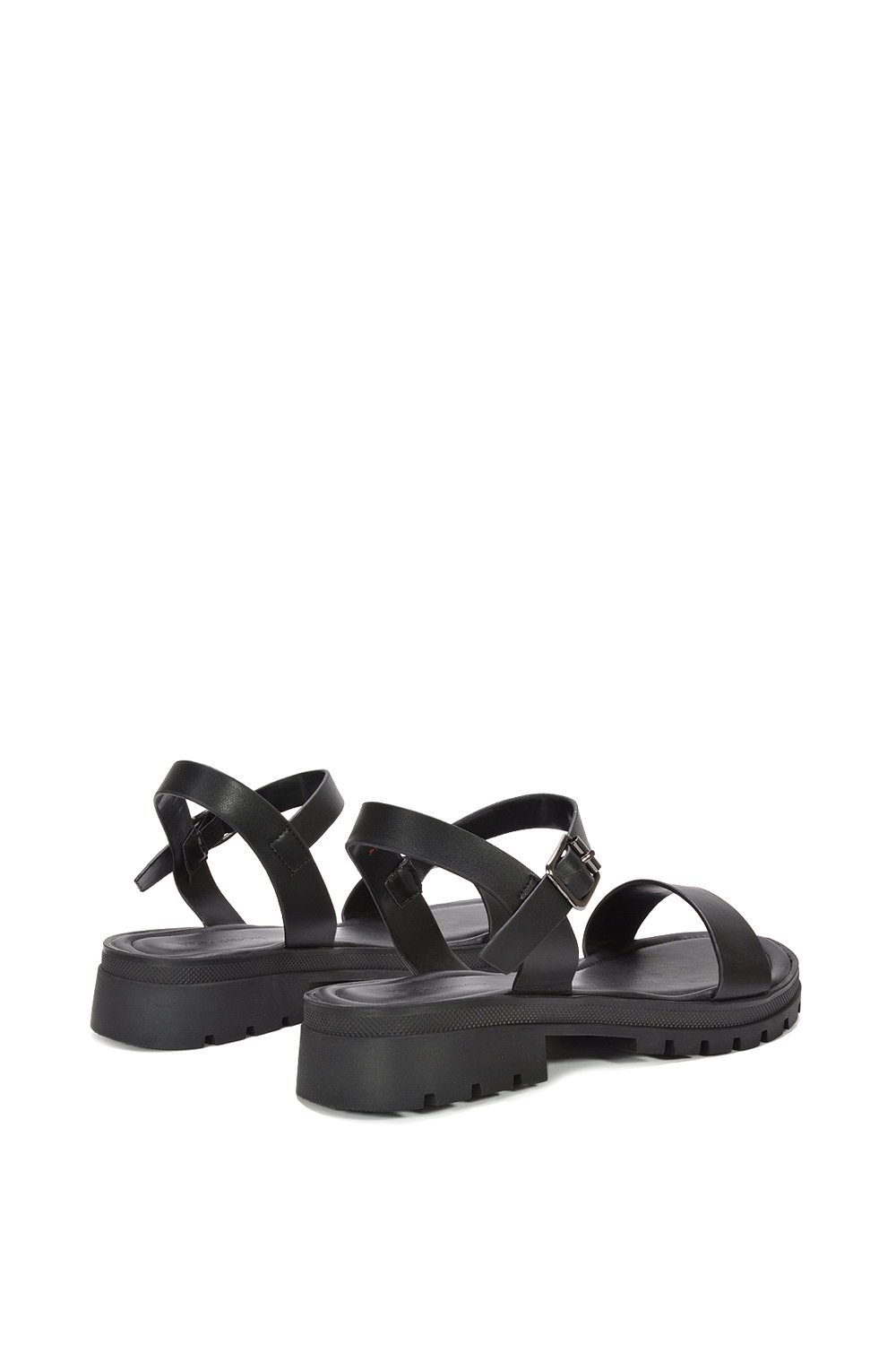 Black 'Sorella' Low Heel Chunky Sandals With Ankle Strap, Image 4 of 6