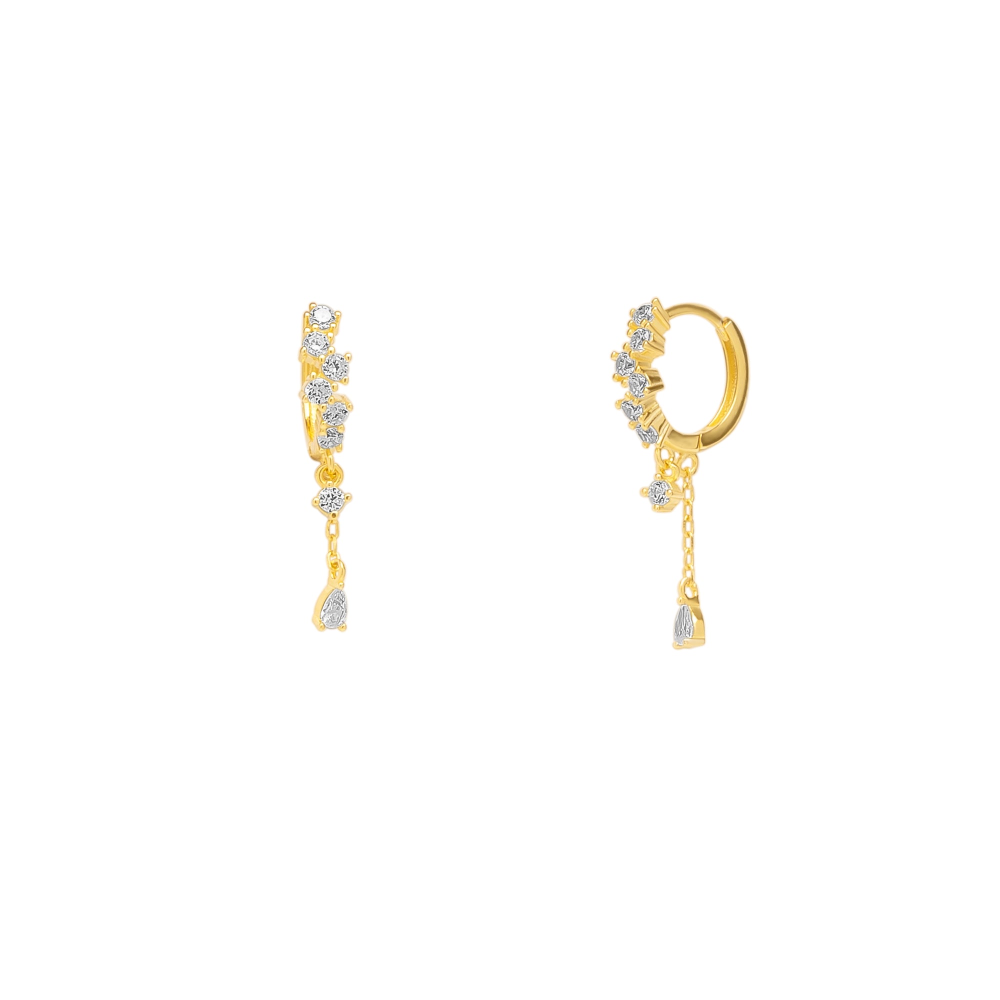 Gold Spero Gold Dripping Sterling Silver Huggie Drop Earring, Image 1 of 4