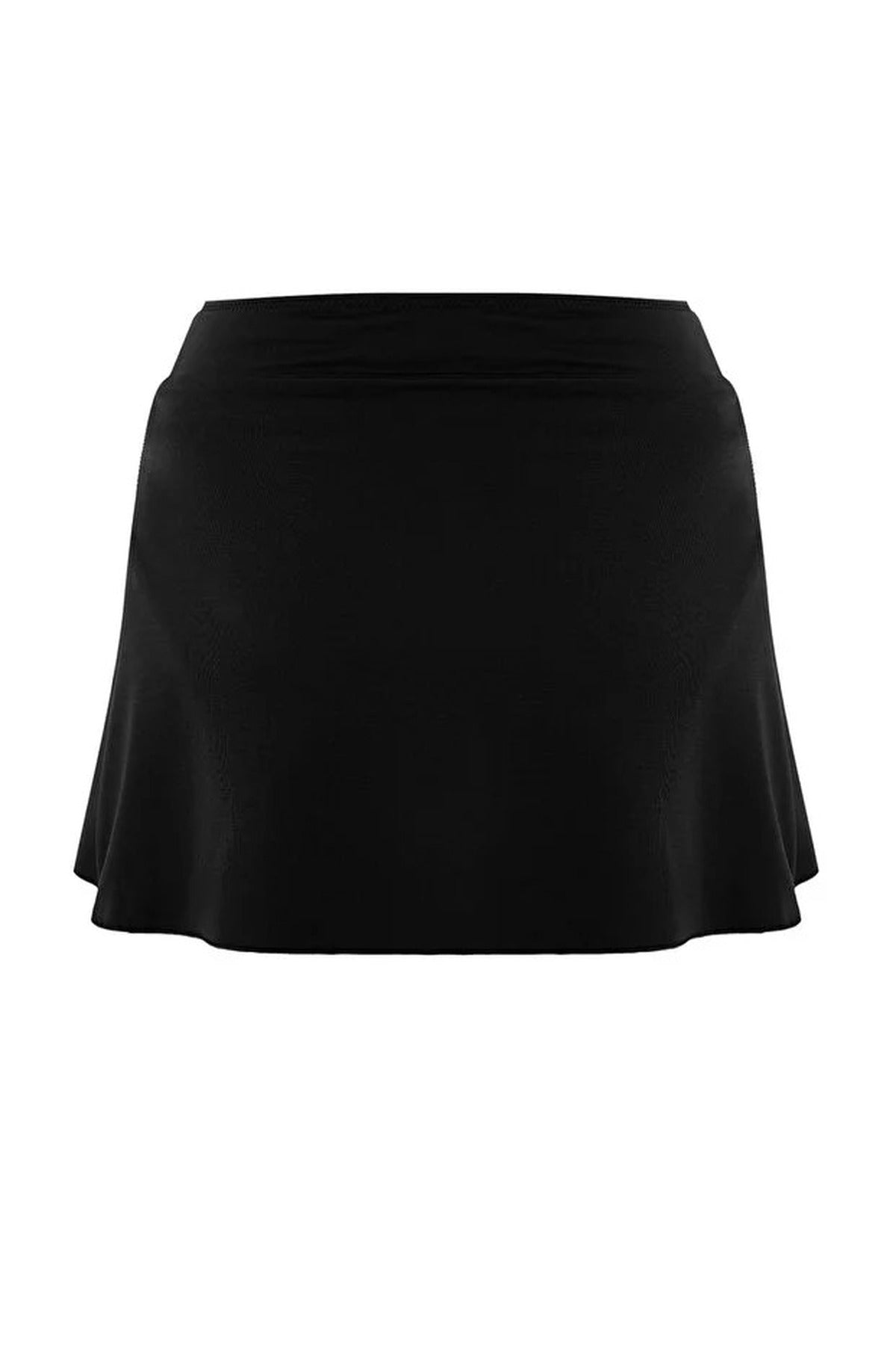 Black Slit Detail Skirted Bikini Bottom, Image 4 of 5