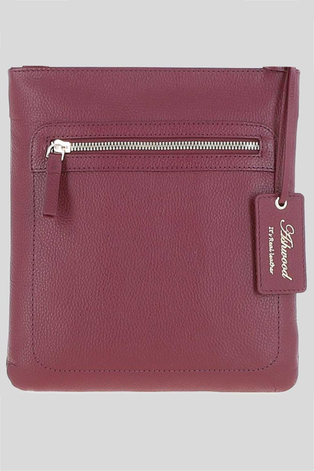 Burgundy 'Cienna' Real Leather Crossbody Bag, Image 1 of 5