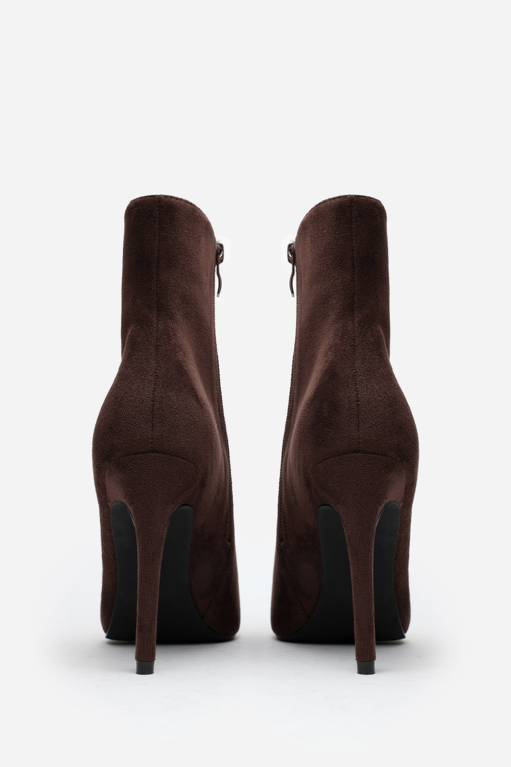 Dark Brown 'Kira' Pointed Toe Stiletto Ankle Boots, Image 4 of 5