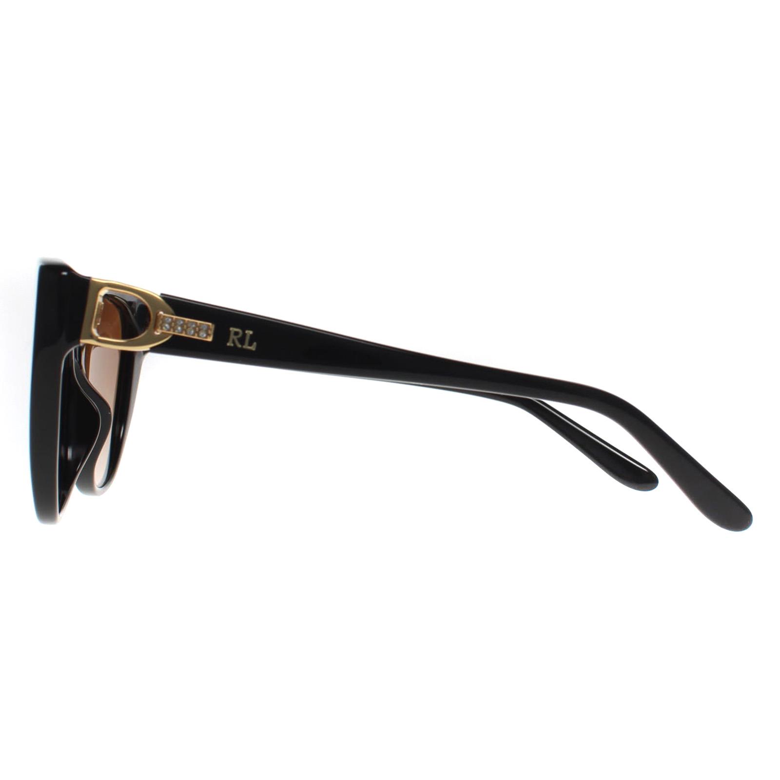Black Ralph Lauren Black Cat Eye Shiny Black Brown Gradient RL8215BU, Image 3 of 4