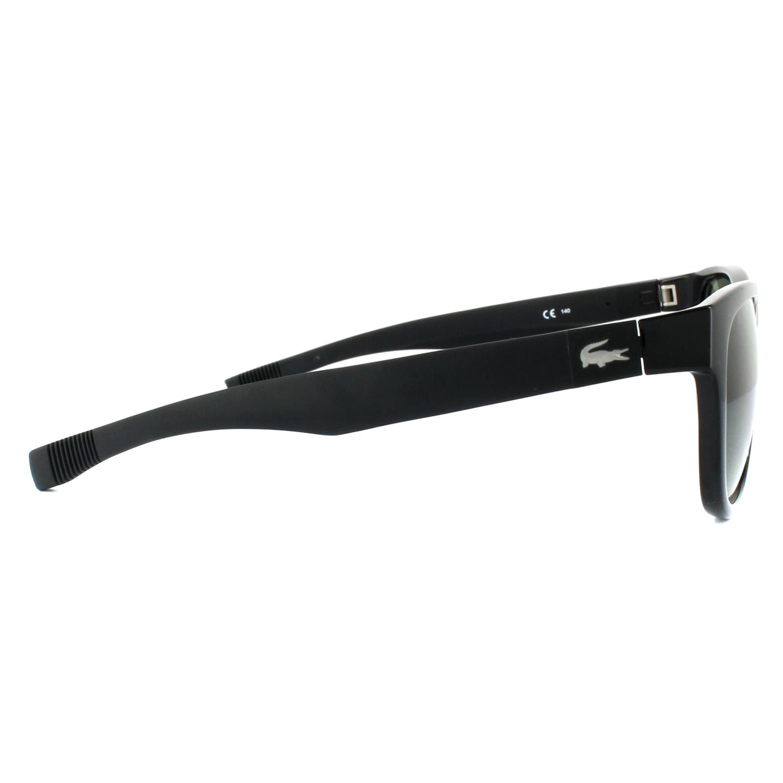 Black Lacoste Black Rectangle Unisex Black Green Sunglasses, Image 4 of 4