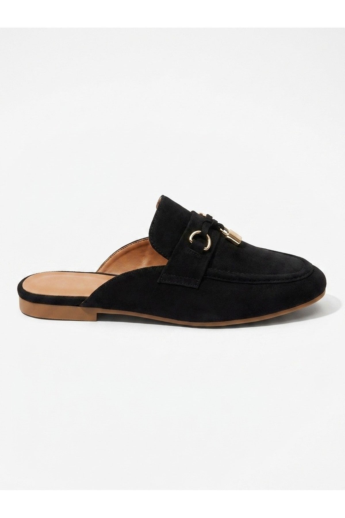 Black Mia Womens Suede Loafer Mules, Image 5 of 5
