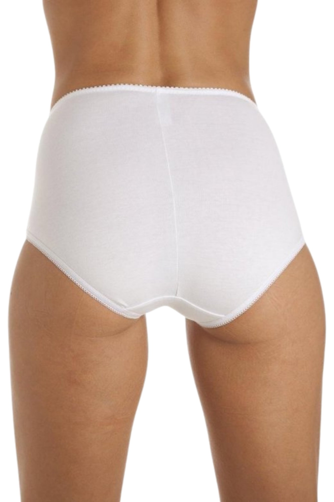 White Camille Lingerie White 3 Pack Cotton Control Briefs, Image 3 of 3