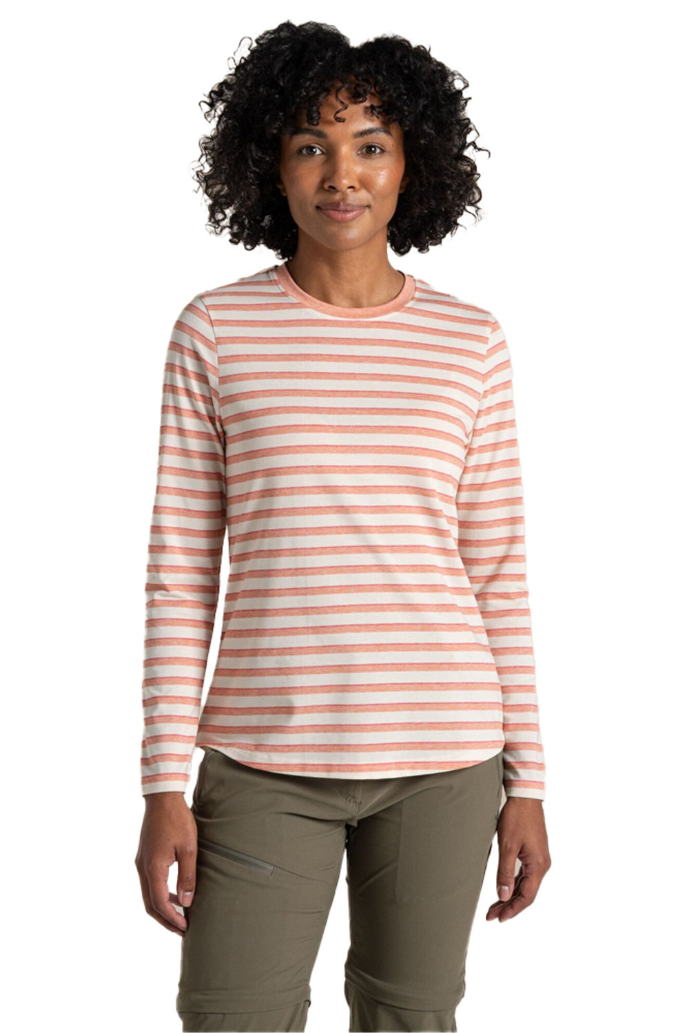 Terracotta Akona Striped Nosilife Long Sleeved TShirt, Image 1 of 4