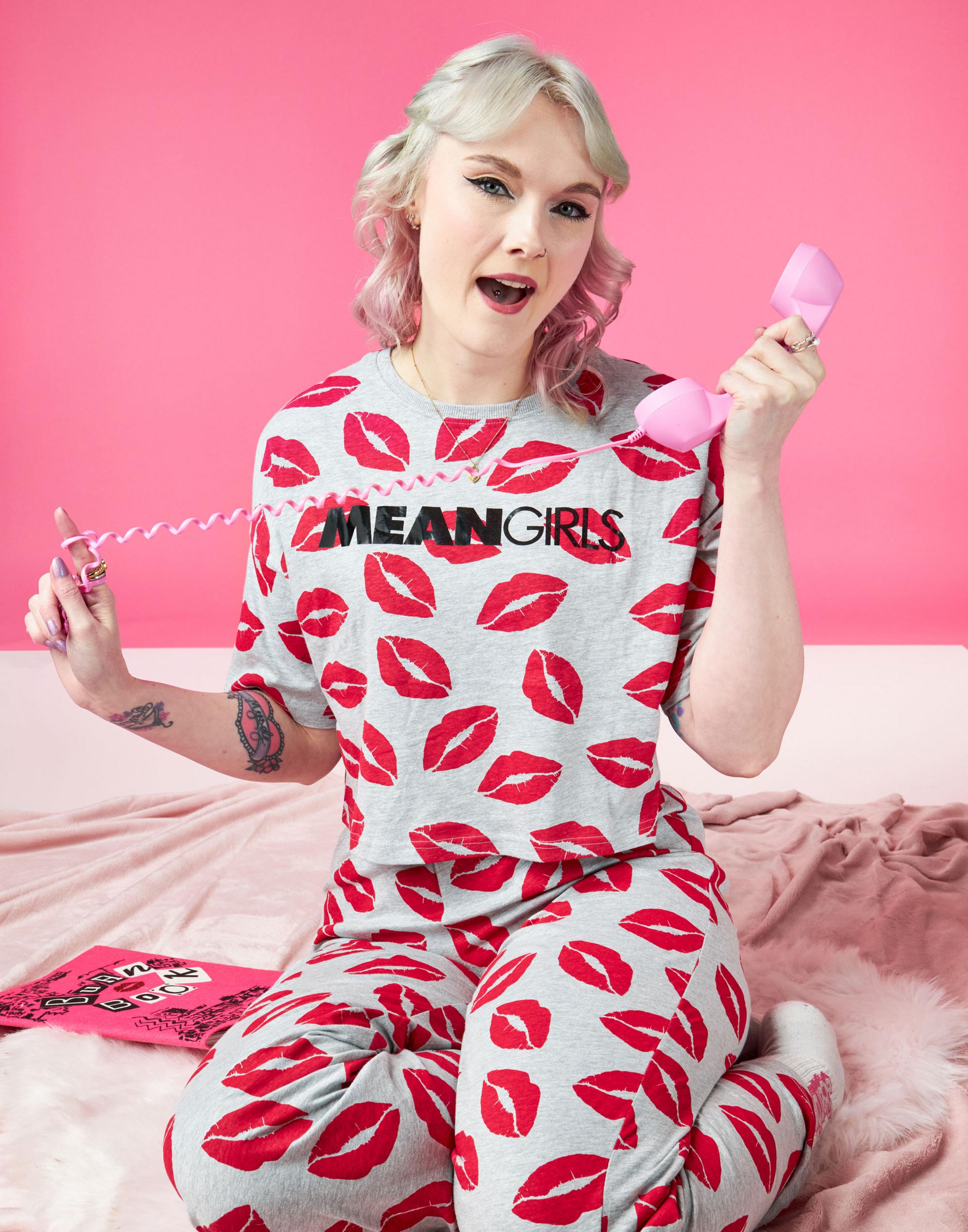 Grey Mean Girls Long Leg Pyjama, Image 2 of 6