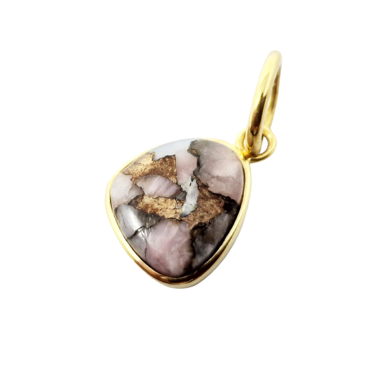 Pink Gold Plated Opal October Birthstone Pendant