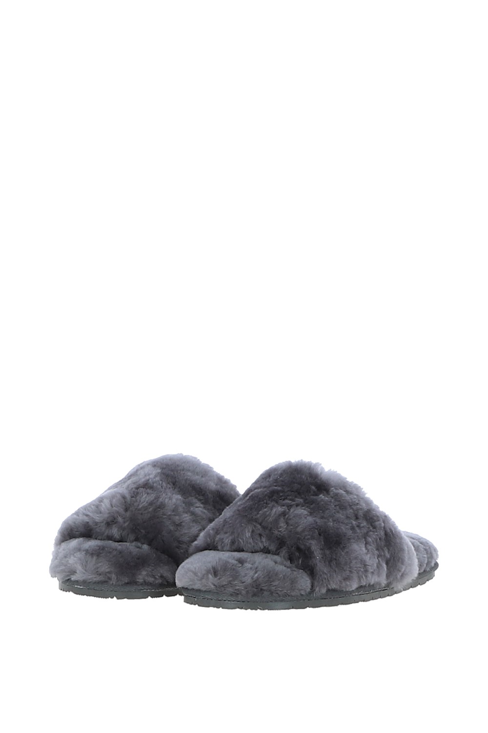 Grey Fenland England Grey 'Suzy' Real Sheepskin Fur Fluffy Sliders, Image 1 of 4