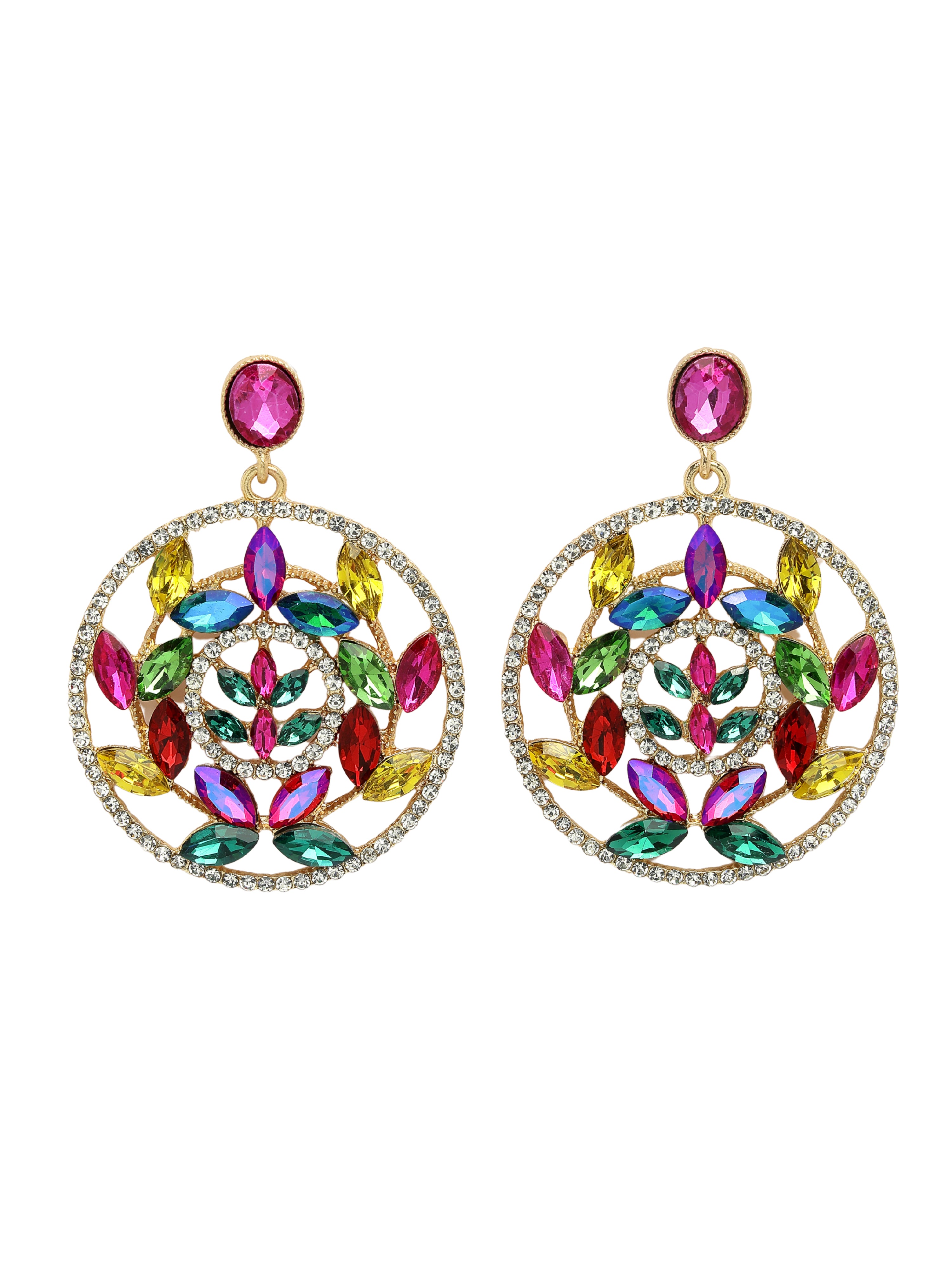 Metallic Diva Collection Elegant Hollow Floral Drop Earrings