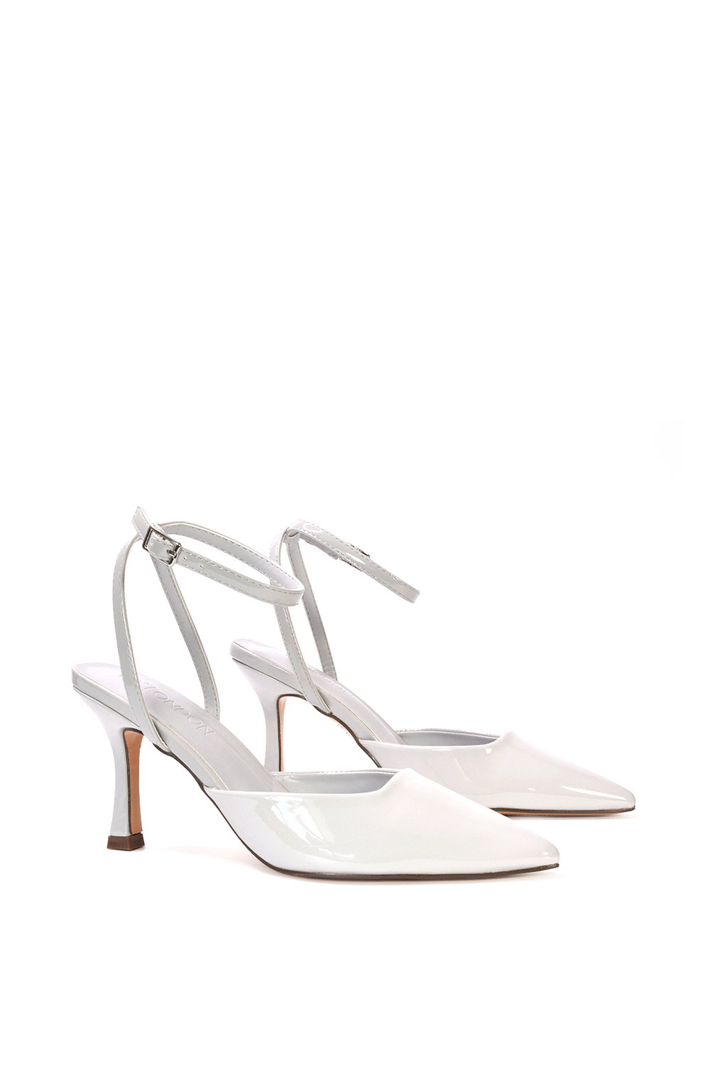 Grey 'Tori' Pointed Toe Stiletto Heels With Ankle Strap, Image 3 of 6