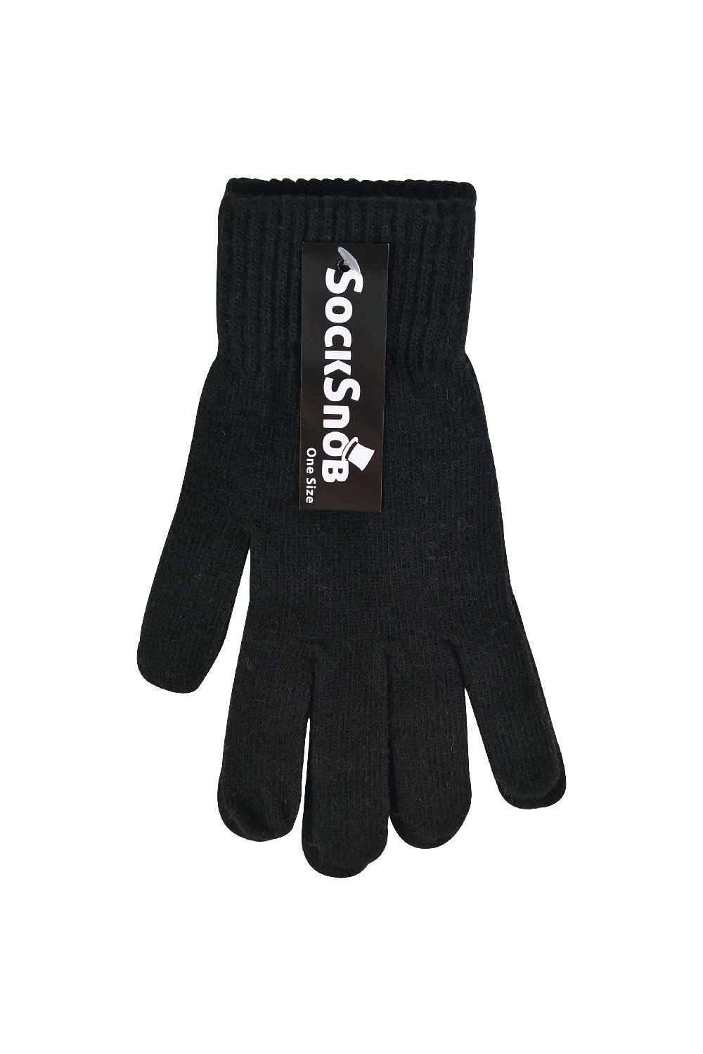 Black Ladies Knitted Magic Thermal Wool Gloves for Cold Weather, Image 2 of 5