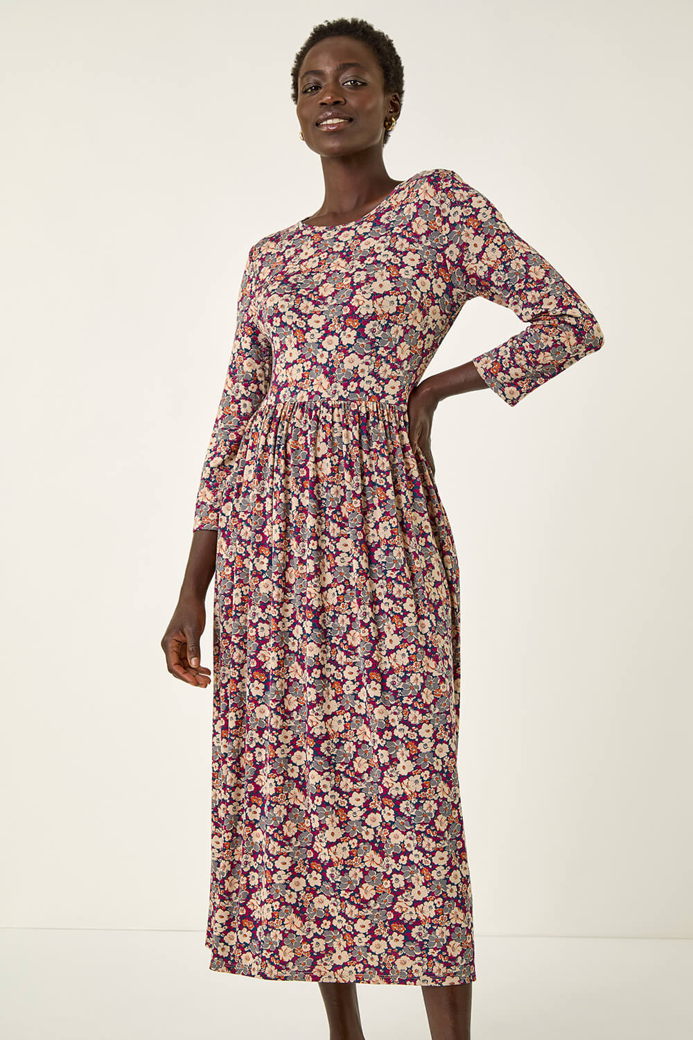 SANDSTONE PETAL WOVEN MIDI DRESS