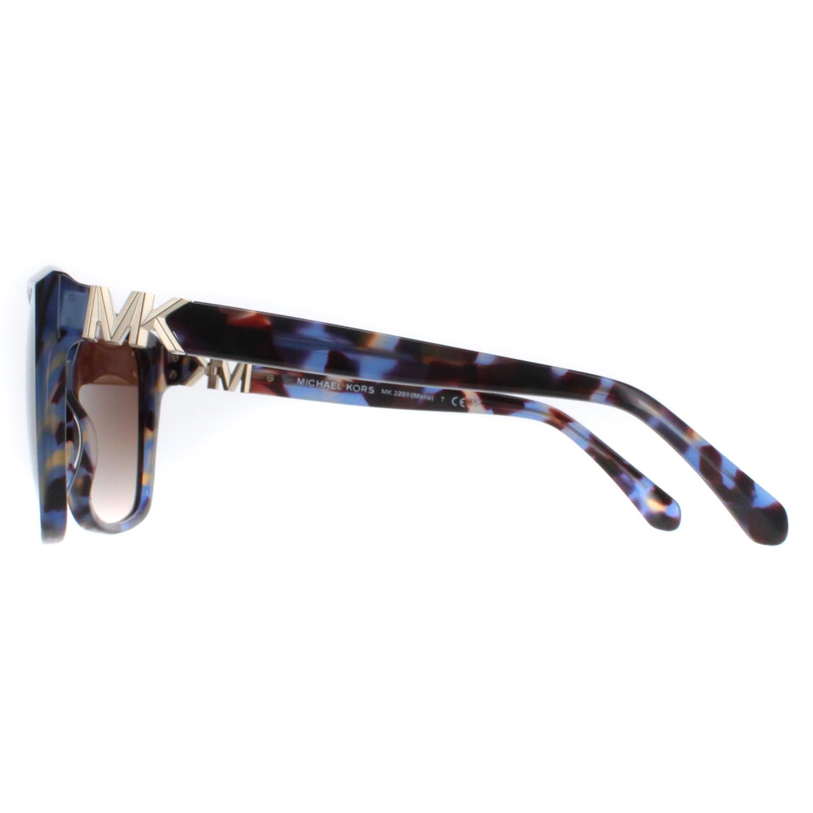 Brown Michael Kors Brown Square Bright Blue Tortoise Brown Gradient MK2201 Malia, Image 3 of 4