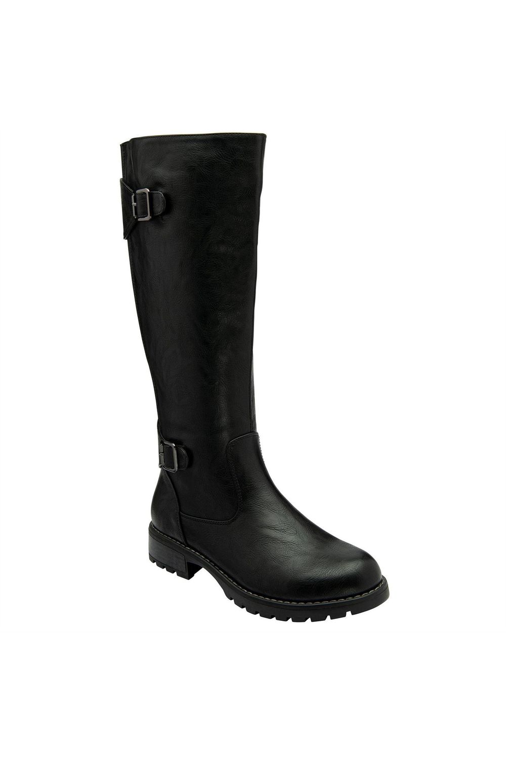Black Brandi Buckle Detail KneeHigh Boots, Image 1 of 4