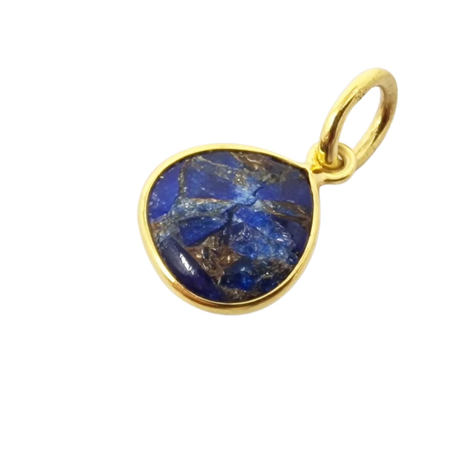 Blue Gold Plated Sapphire September Birthstone Heart Pendant