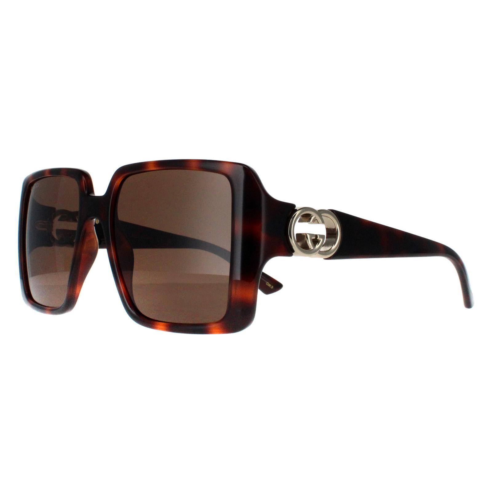 Brown Square Dark Havana with Gold Dark Brown GG1692S, Image 2 of 6
