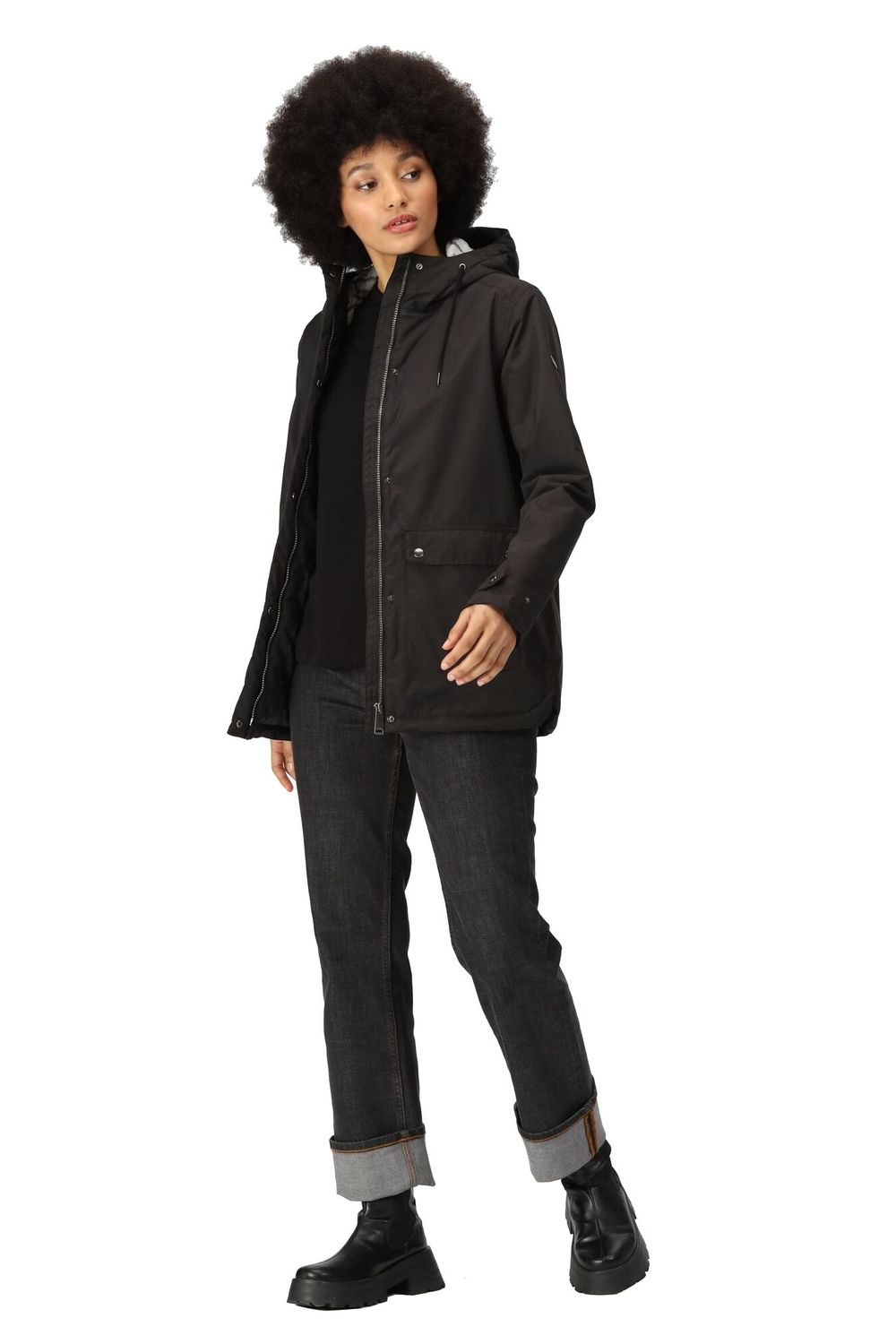 Black Regatta Black Broadia Waterproof Jacket, Image 5 of 5
