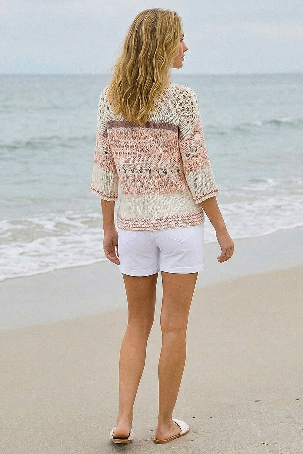 Light Pink Textured Abstract Knit Jumper, Image 3 of 4