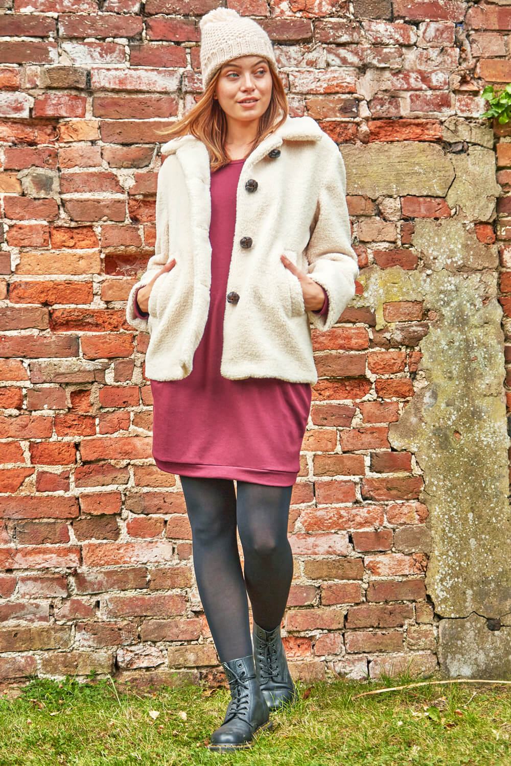 Ivory Faux Fur Teddy Coat, Image 5 of 4