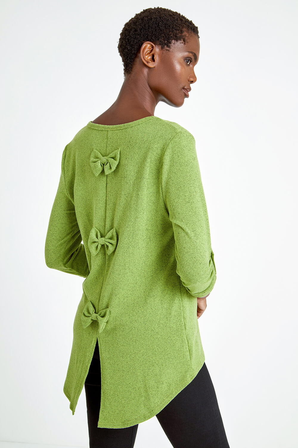Lime Bow Back Detail Stretch Top, Image 1 of 5