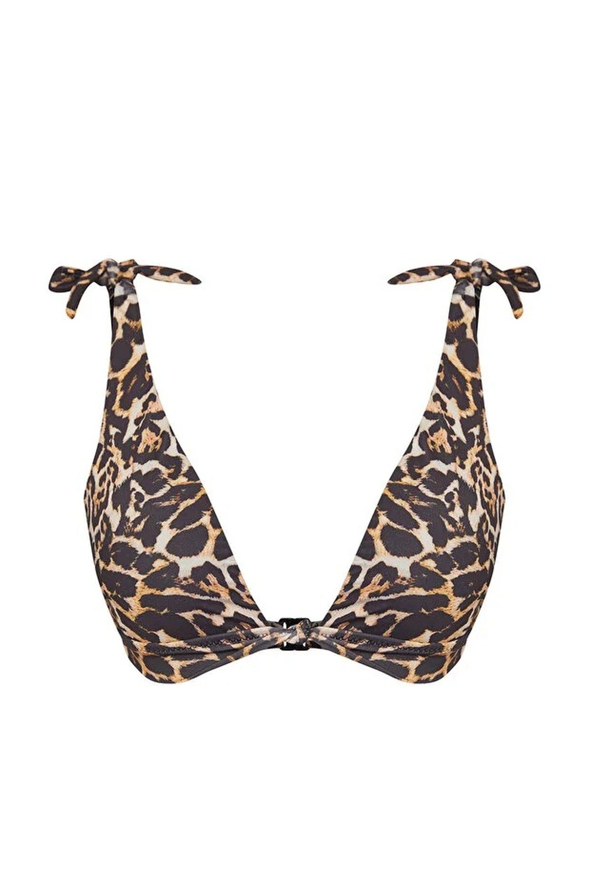 Multi Leopard Print Off-Shoulder Bikini Top, Image 3 of 5