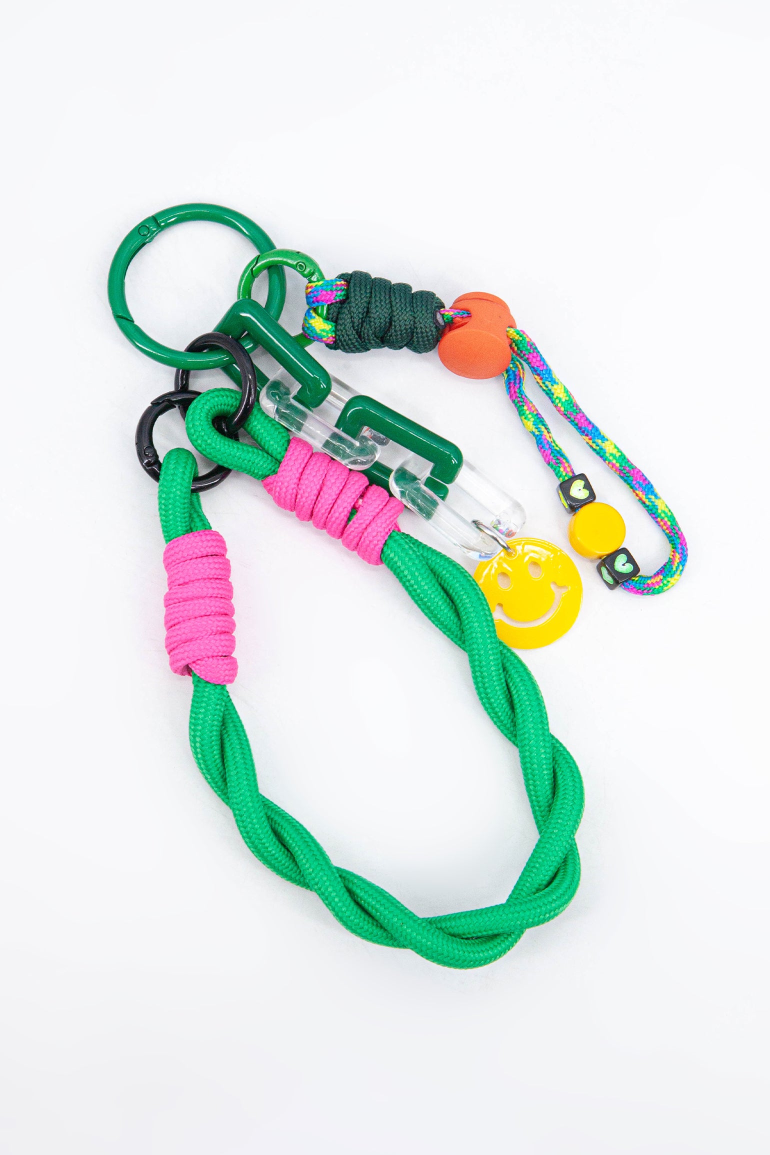 Green Smiley Face Clip On Bag Charm, Image 3 of 3