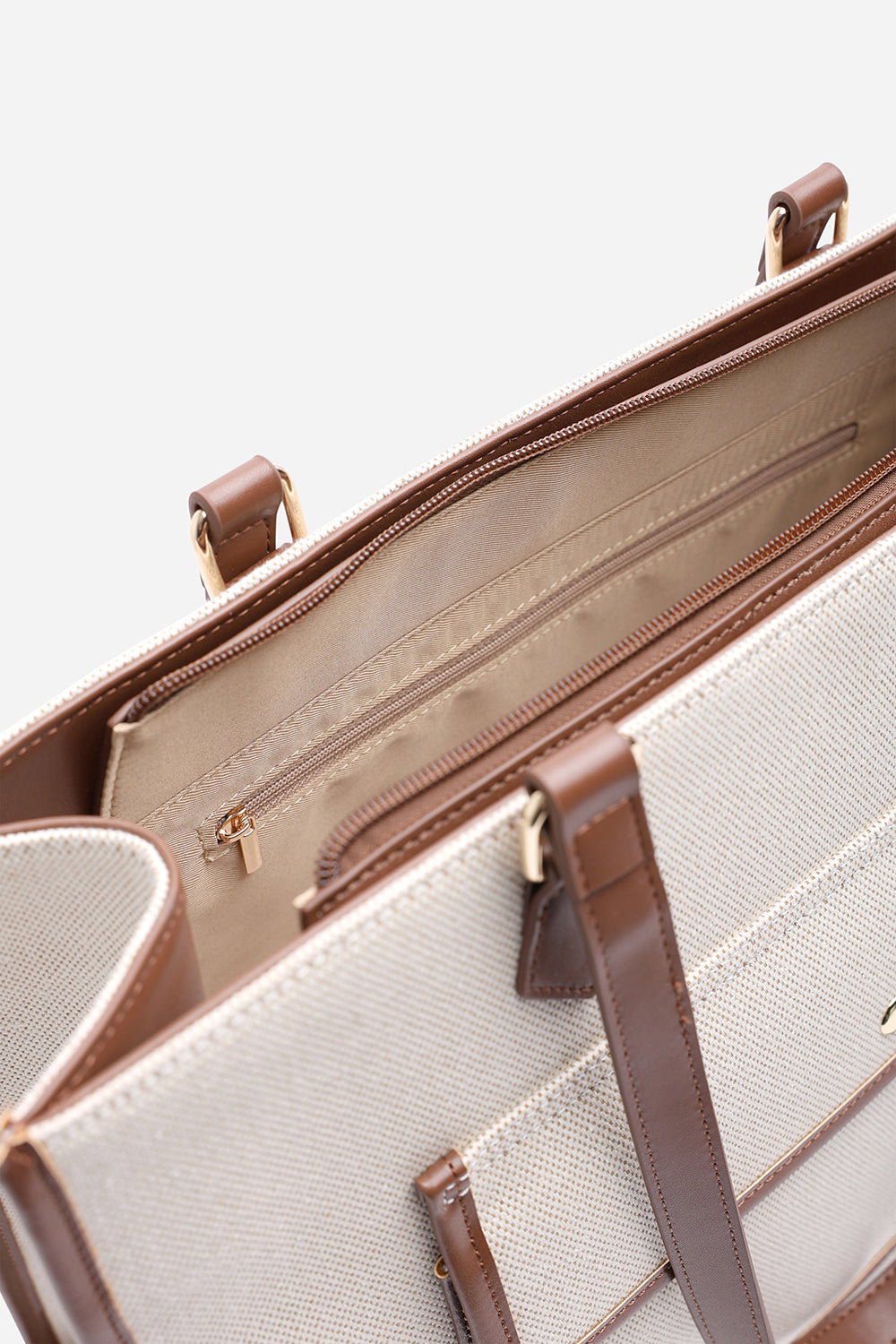 Brown Where's That From Brown Henley Canvas Shoulder Tote Bag, Image 5 of 6
