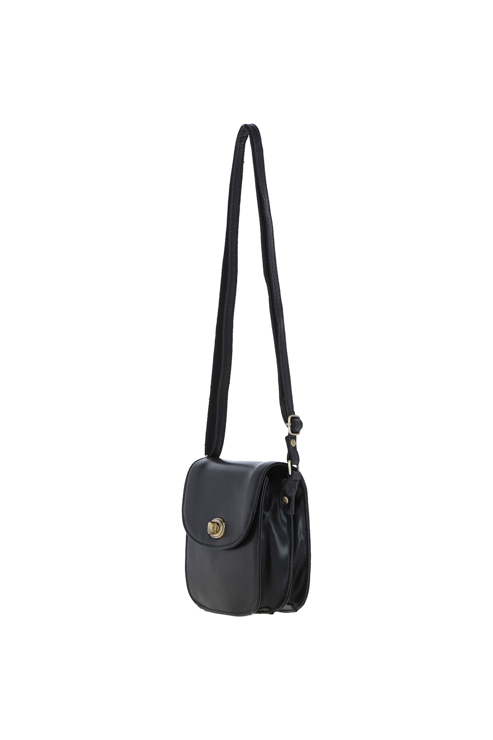 Black Small Real Leather Crossbody Bag, Image 3 of 5