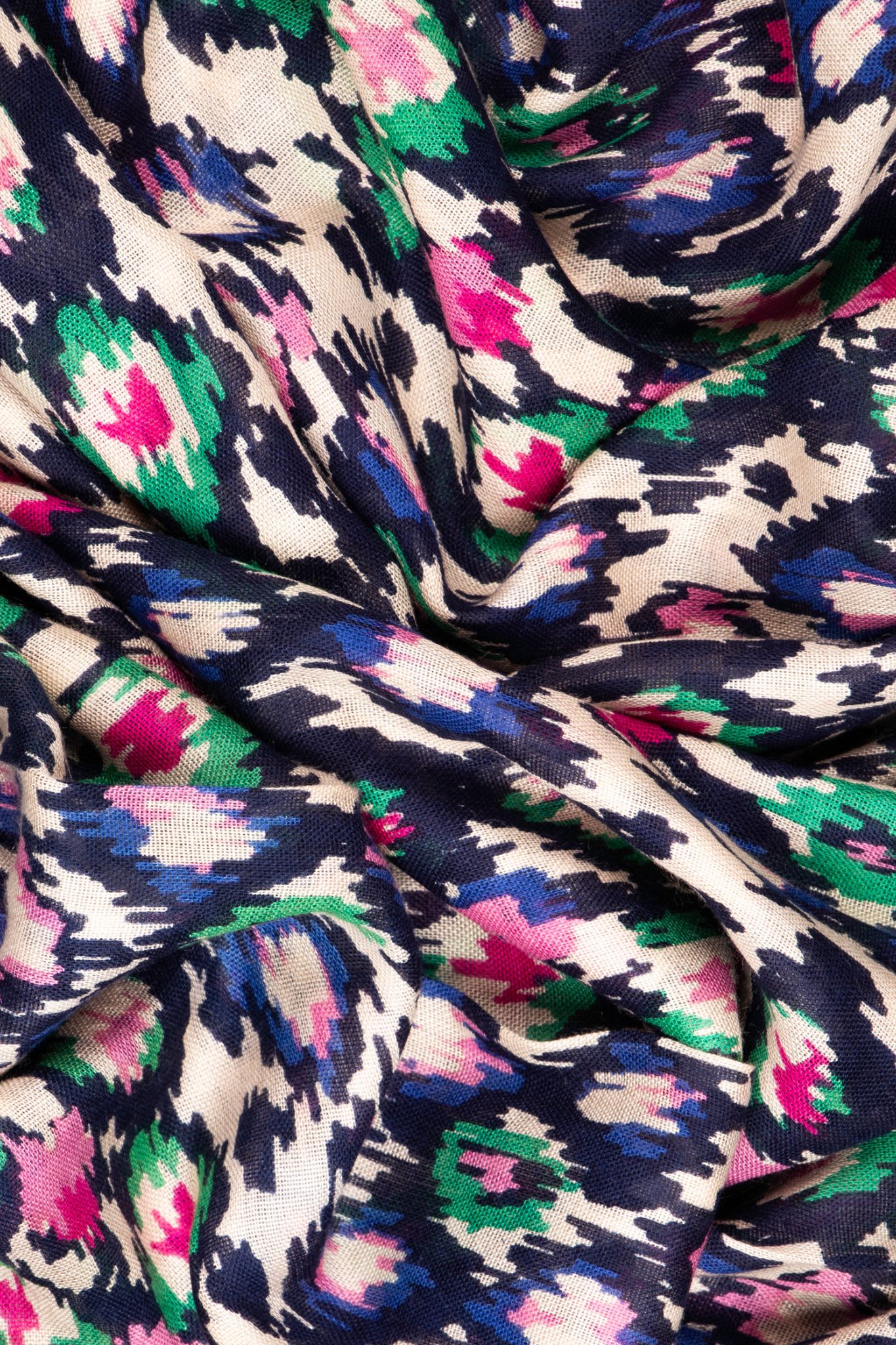 Navy Blue Sarta Navy Blue Spotted Abstract Lightweight Scarf, Image 2 of 3