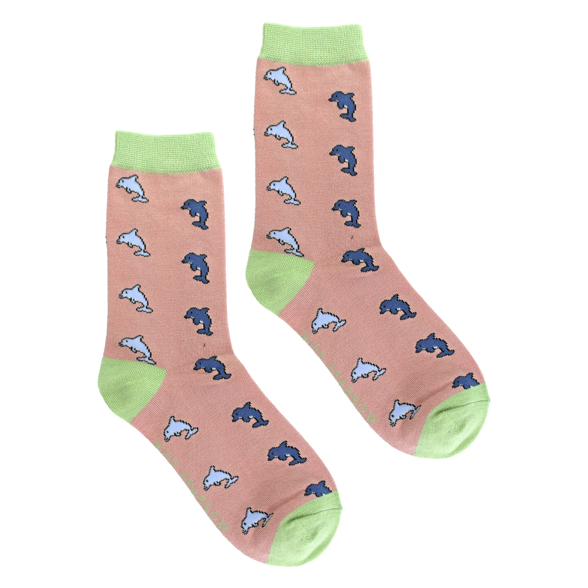 Pink Ladies Dolphins Novelty Patterned Bamboo Socks, Image 3 of 5