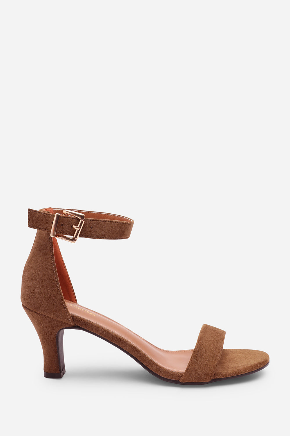 Khaki 'Madrid' Mid Block Heel With Ankle Strap, Image 2 of 6
