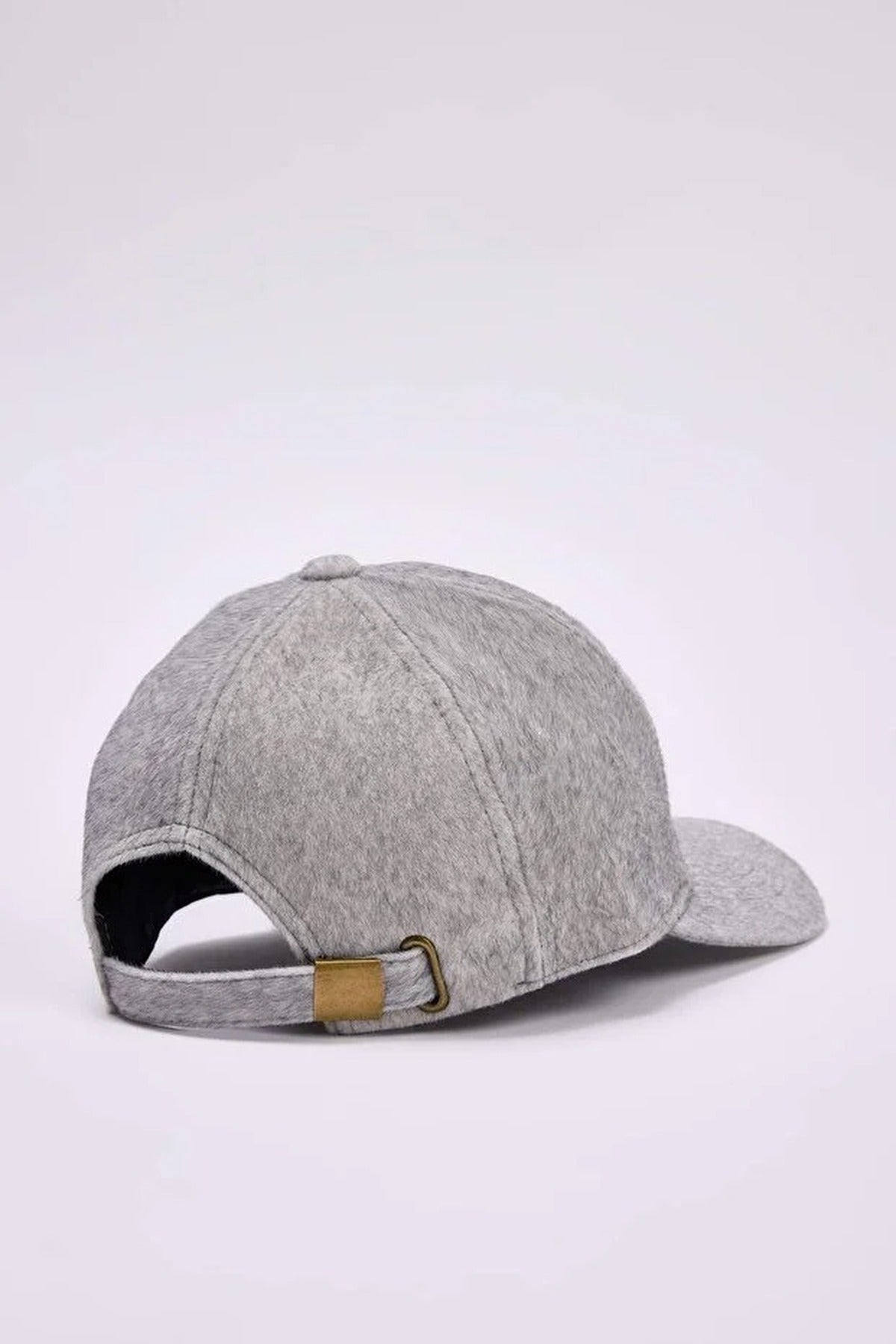 Grey Brushed Cashmere Panelled Baseball Cap, Image 3 of 3