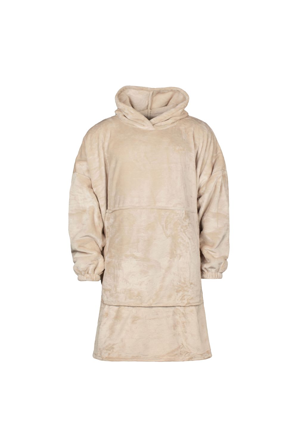 Beige Extra Long Soft Fleece Oversized Snoodie, Image 1 of 4