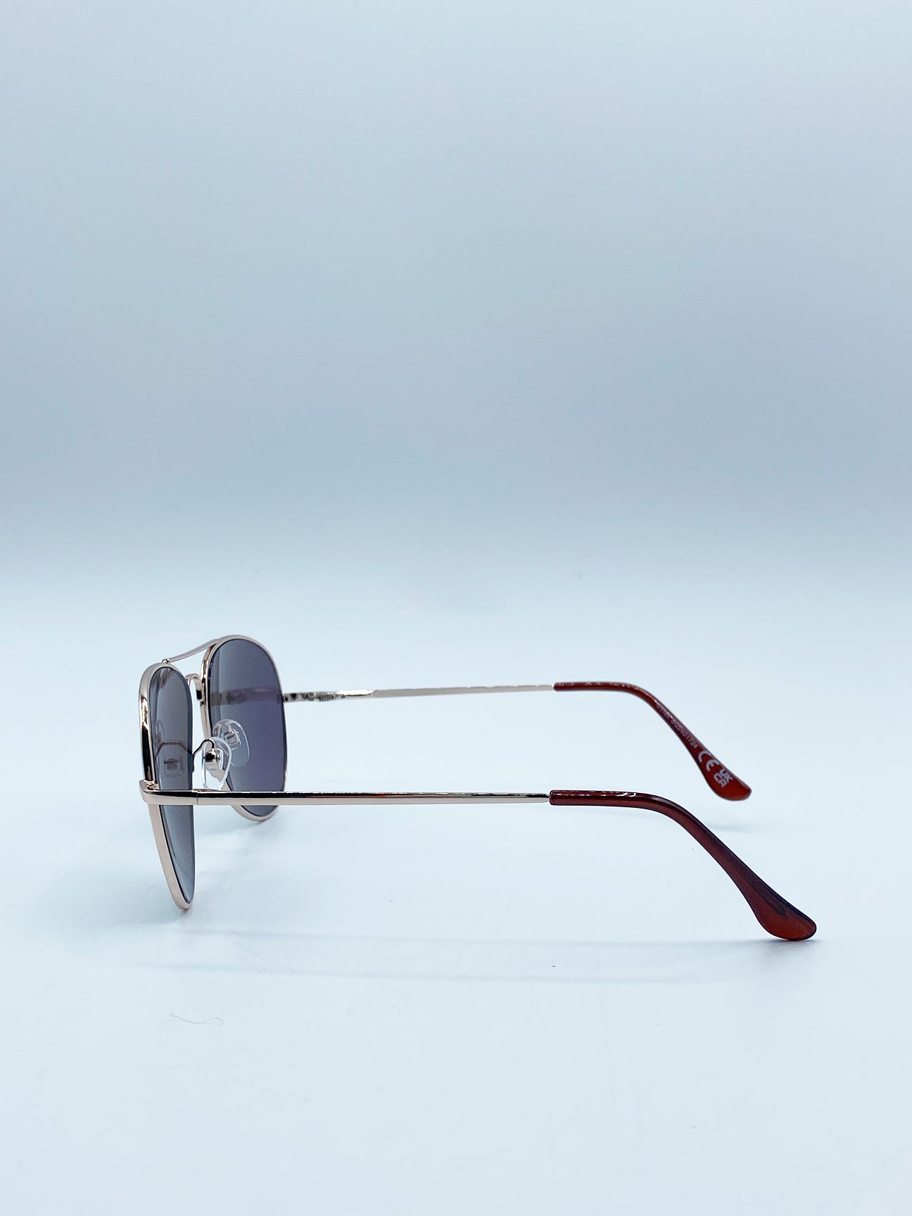Pink Gold Frame Aviators with Mirrored Pink Lenses, Image 3 of 5