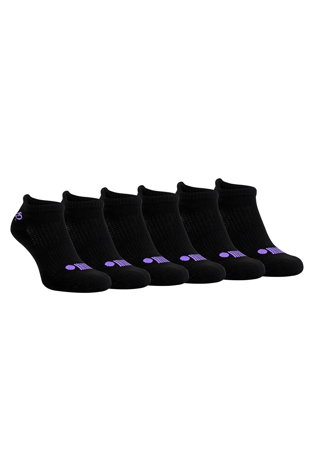 Black 6 Pack Low Cut Trainer Gym Socks, Image 1 of 2