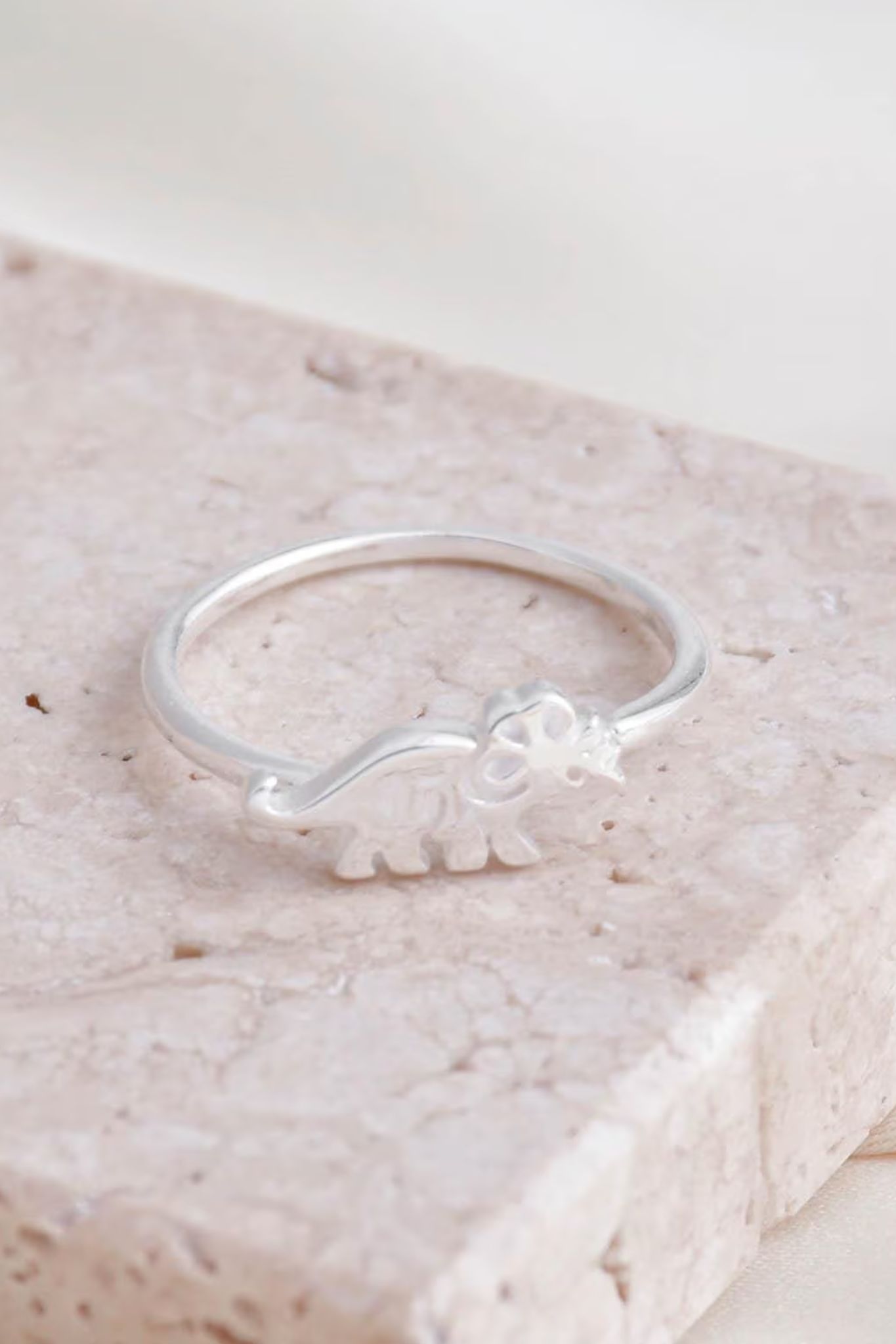 Silver Sterling Silver Triceratops Dinosaur Ring, Image 1 of 3